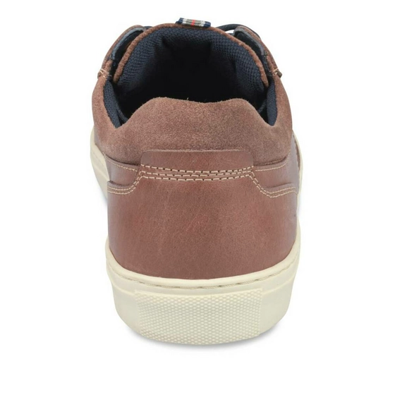 Baskets MARRON DENIM SIDE CUIR