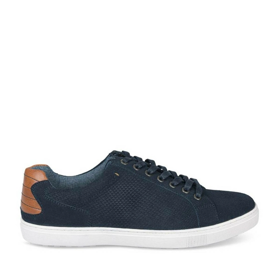 Baskets MARINE DENIM SIDE CUIR