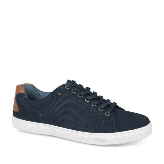 Baskets MARINE DENIM SIDE CUIR