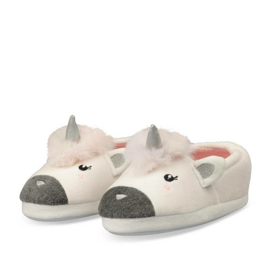 Slippers unicorn WHITE LOVELY SKULL