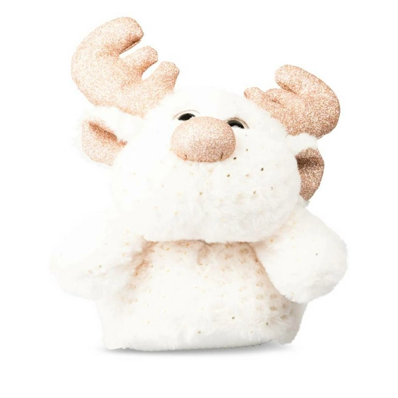 Chaussons peluche renne BLANC MERRY SCOTT