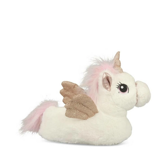 Plush slippers unicorn WHITE MERRY SCOTT