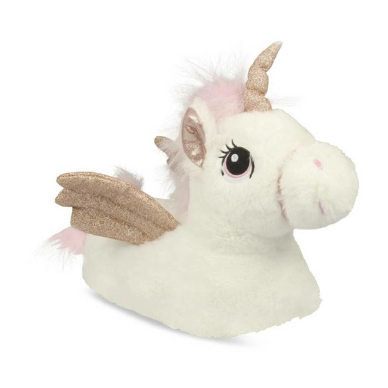 Plush slippers unicorn WHITE MERRY SCOTT