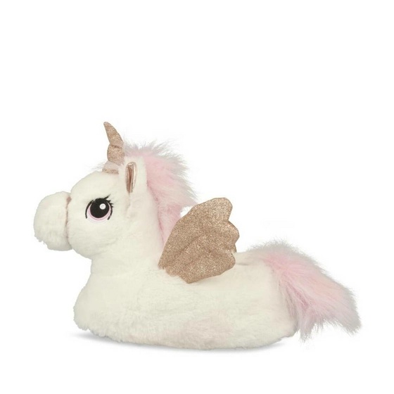 Chaussons peluche licorne BLANC MERRY SCOTT