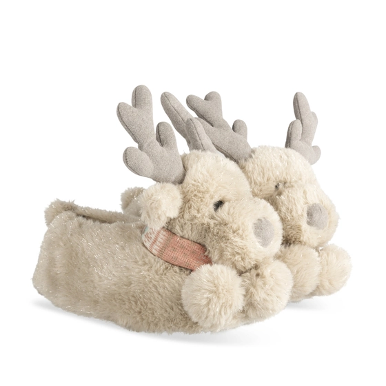 Chaussons peluche renne MARRON PHILOV