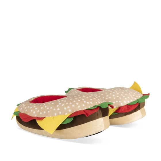 Chaussons peluche burger MULTICOLOR DENIM SIDE