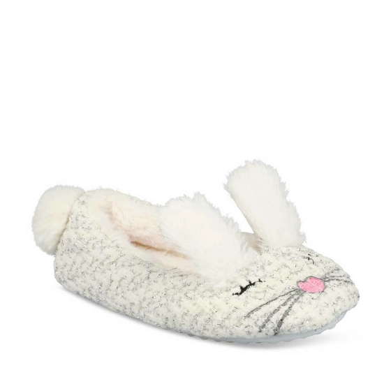 Chaussons lapin BLANC LOVELY SKULL