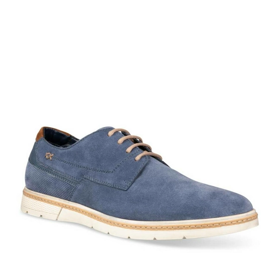 Veterschoenen BLAUW DENIM SIDE LEER