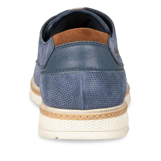 Veterschoenen BLAUW DENIM SIDE LEER