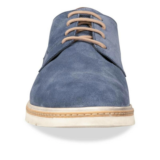 Veterschoenen BLAUW DENIM SIDE LEER