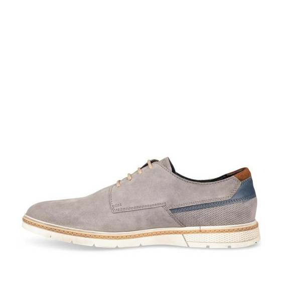 Veterschoenen GRIJS DENIM SIDE LEER