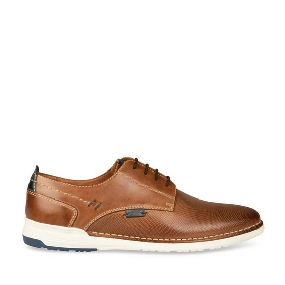 Derbies COGNAC DENIM SIDE CUIR