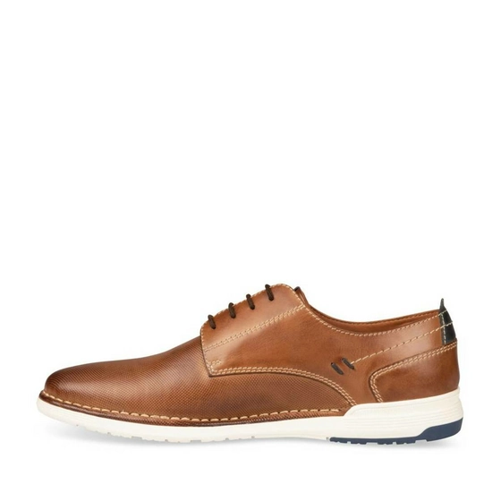 Derbies COGNAC DENIM SIDE CUIR