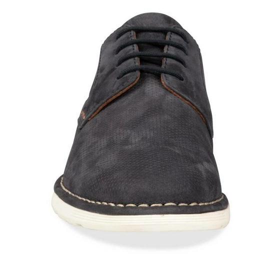 Veterschoenen NAVY DENIM SIDE LEER