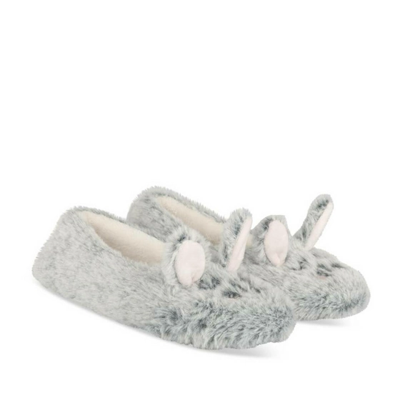 Chaussons lapin GRIS LOVELY SKULL