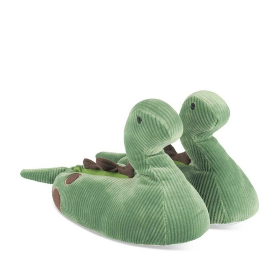 Chaussons peluche dinosaure VERT TAMS