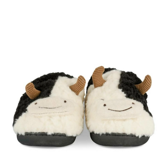 Chaussons peluche vache NOIR PHILOV