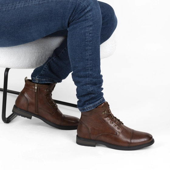 Bottines COGNAC DENIM SIDE