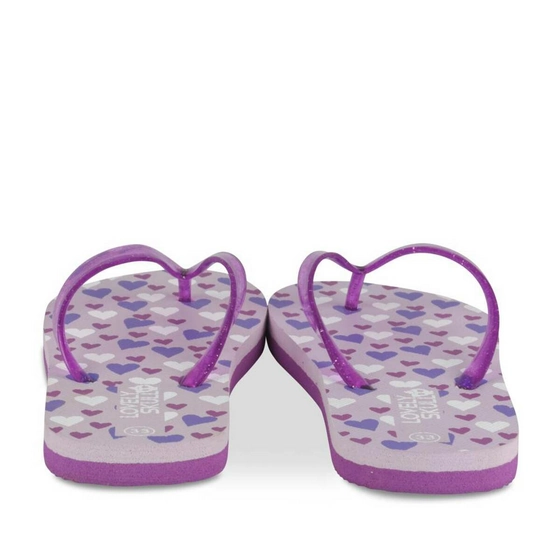 Teenslippers VIOLET LOVELY SKULL