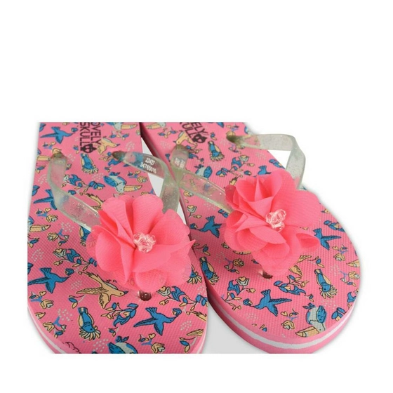 Teenslippers FUCHSIA LOVELY SKULL