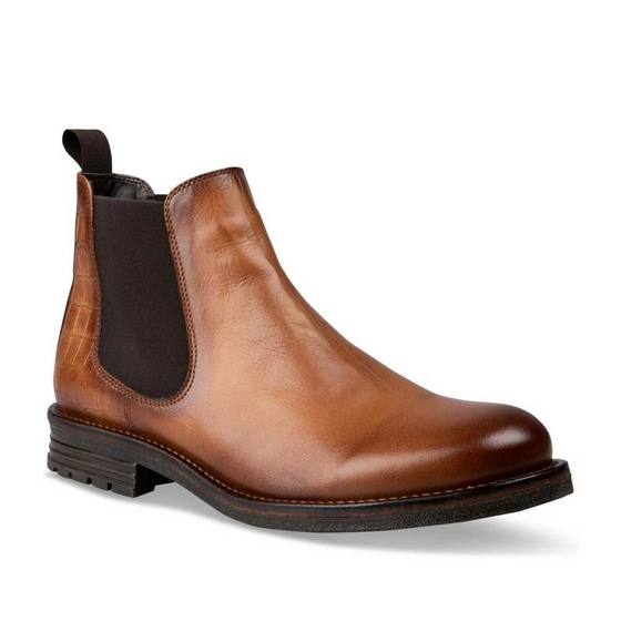 Bottines COGNAC DENIM SIDE CUIR