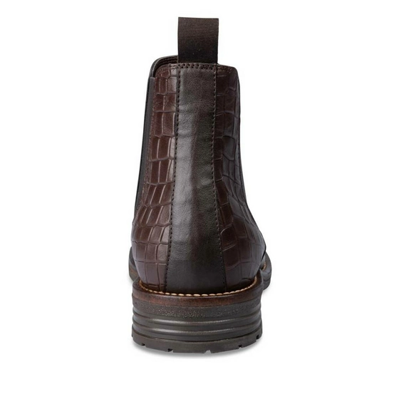 Bottines MARRON DENIM SIDE CUIR