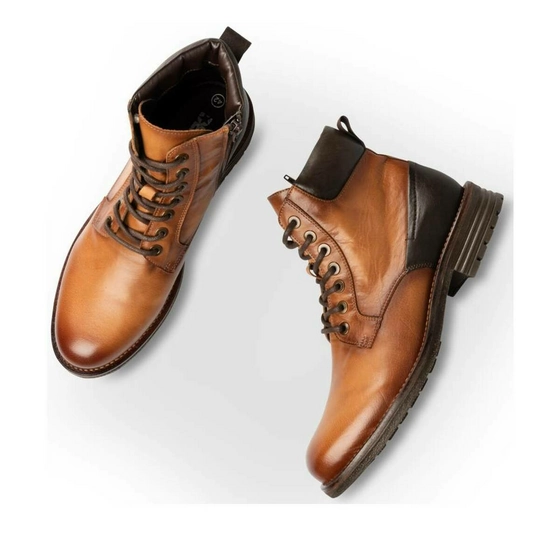 Bottines COGNAC DENIM SIDE CUIR