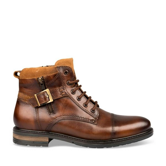 Bottines COGNAC DENIM SIDE CUIR