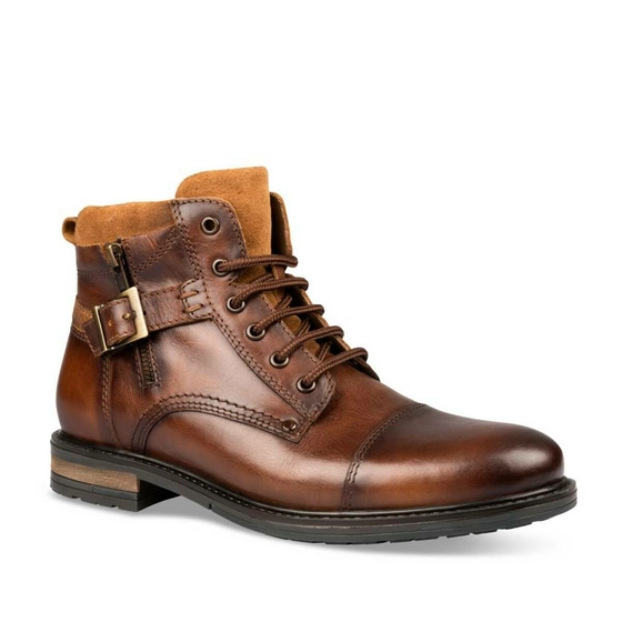 Bottines COGNAC DENIM SIDE CUIR