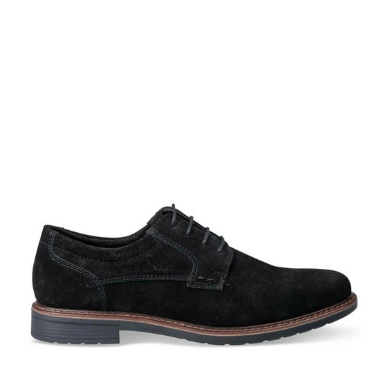 Veterschoenen ZWART DENIM SIDE LEER