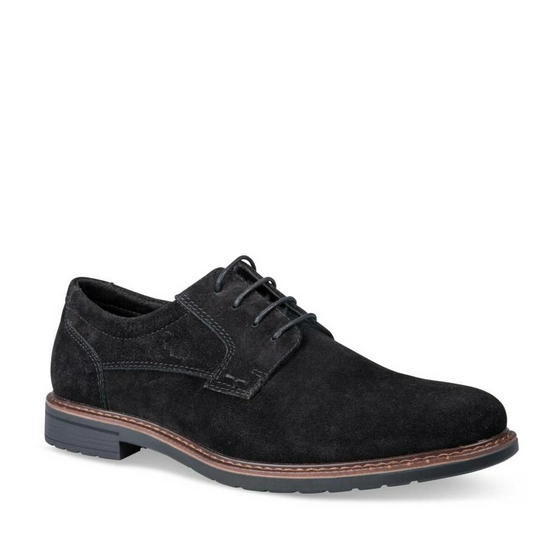 Veterschoenen ZWART DENIM SIDE LEER