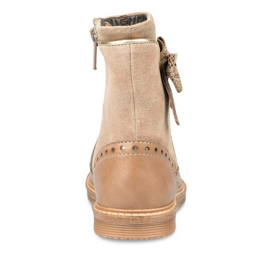 Enkellaarzen TAUPE NINI & GIRLS CUIR