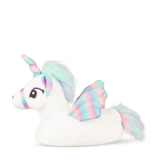 Chaussons peluche licorne BLANC LOVELY SKULL